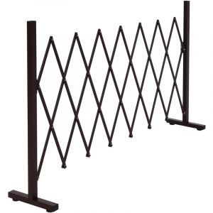 HHG - Barri&egrave;re de s&eacute;curit&eacute; 390, Grille de protection, extensible, pivotante, acier 103x31-200x31cm, marron
