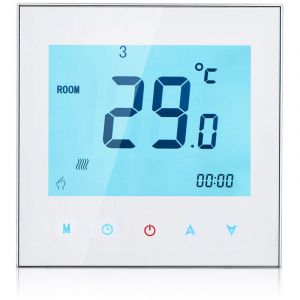 Decdeal - Thermostat à écran tactile lcd Programmable hebdomadaire, contrôleur de température ambiante, Blanc, pour chauffage de l'eau, 5A 110-230V