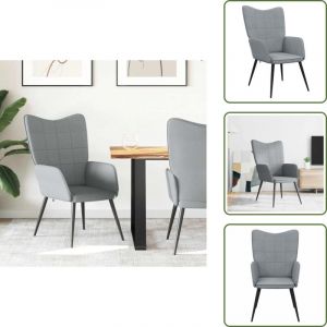 Chaise de relaxation Gris clair Tissu - Fauteuil Relaxant - Chaise Moderne - Chaise Confortable - Mobilier Salon - Design Chic