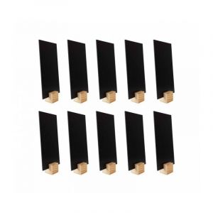 Socle cube en bois brut de dimensions 3,6x3,6x3,6 cm avec ardoise 20x10 cm inclinée - Lot de 10