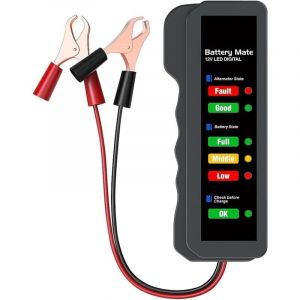 Jalleria - 1 Pièce Testeur de batterie de voiture 12V,testeur d'alternateur automobile,vérificateur de batterie,analyseur pour vérifier l'alternateur