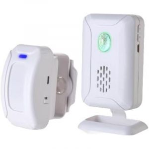 D&eacute;tecteur de mouvement rechargeable - D&eacute;tecteur de mouvement PIR sans fil avec veilleuse, carillon de porte - Rappel pour soignant pour personnes