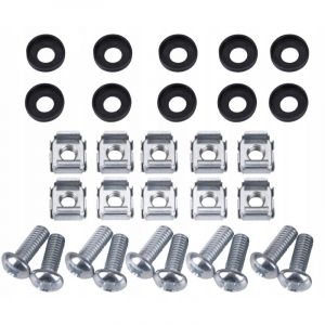 &Eacute;crou cage M6T2 zingu&eacute; blanc + rondelle 4 mm + vis cruciforme m&eacute;tal M6X16 SET/10