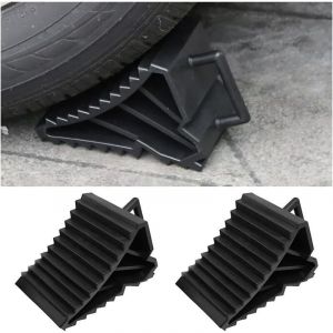 Cales de roue de remorque en 2 parties, cales de frein de voiture, cale de roue en plastique avec poign&eacute;e pour voiture, remorque, caravane,
