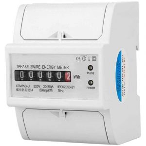 Compteur KWh, Compteur &eacute;lectrique &eacute;lectronique &agrave; 2 fils, Compteur &eacute;lectrique monophas&eacute;, Compteur &eacute;lectrique &agrave; rail DIN, pour la maison(20(80) A)