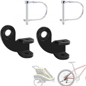 Attelage pour Remorque &agrave; V&eacute;lo, 2 Pi&egrave;ces Connecteur en Attache Remorque de V&eacute;lo,Acier Attelage de Remorque de V&eacute;lo,Attelage de Remorque de V&eacute;lo pour
