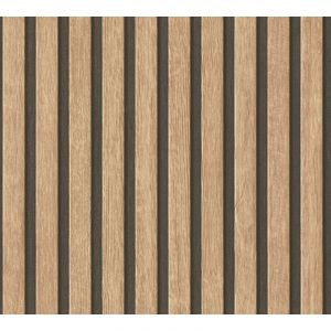 Profhome - Papier peint 3D aspect bois 391091 papier peint intissé gaufré à chaud texturé à l'aspect de bois mat beige brun noir 5,33 m2