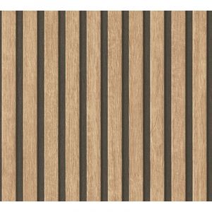 Profhome - Papier peint 3D aspect bois 391091 papier peint intissé gaufré à chaud texturé à l'aspect de bois mat beige brun noir 5,33 m2 - beige