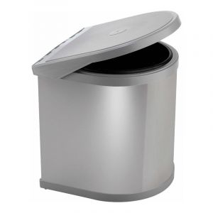 Poubelle de porte pivotante automatique - 13 l - Décor : Inox / Gris - Matériau : Inox / Plastique - ELLETIPI