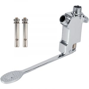 Valve de P&eacute;dale &agrave; Pied en Cuivre &agrave; Montage au Sol Filetage G1/2 pour Robinet de Lavabo de Salle de Bain