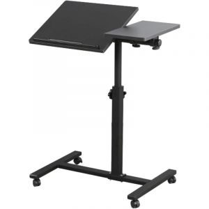 Skecten - Table réglable pour ordinateur portable, avec roulettes, support inclinable, HxLxP: 58-90x60x34,5 cm, noir