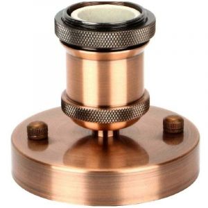 Douille De Lampe E27 Vintage Adaptateur Lumi&egrave;re Socket R&eacute;tro Lustre Sans Fil En C&eacute;ramique &agrave; L'int&eacute;rieur,Laiton Antique Rouge