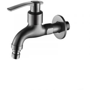 Robinet mural en métal rétro en cuivre noir, accessoires pour vadrouille, piscine, eau froide, baignoire à linge, adapté à la salle de bain,