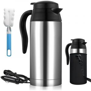 Bouilloire &eacute;lectrique en acier inoxydable Bouilloire Avec allume cigare de voiture 24 V, 750 ml bouilloire, Chauffage Tasse, Chaudron avec arr&ecirc;t