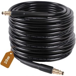 20M Tuyau Haute Pression pour Karcher K2 K3 K4 K5 K6 K7 Rallonge Tuyau de Rechange Flexible Haute Pression avec un Adaptateur en Laiton pour Flexible