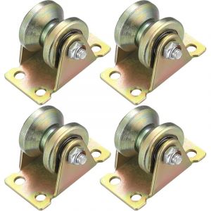 4 Pi&egrave;ces Poulie de Levage Mouflage, Roulette &agrave; Rainure en V, Roulettes de Levage, Roue Gorge Poulies Cable pour Cordes Rail Portail Coulissan