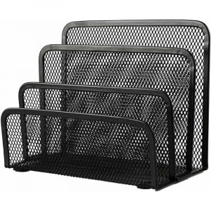 DIY Corbeille à lettres en métal mesh Support de Dossier Porte-magazines en maille métallique Trieur sur Table Porte Document Étagère 3 Couches