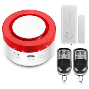 Porte Alarme et fen&ecirc;tre detecteur, Alarme Maison sans Fil Carillon magn&eacute;tique pour Porte et cambrioleur, Garage, sir&egrave;ne de s&eacute;curit&eacute; avec 2