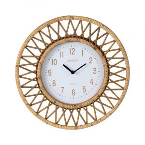 Paris Prix - Horloge Murale en Rotin 'Wonder' 40cm Naturel