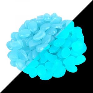 Sollbry - Galet Lumineux, 200 Pcs bleu Pierre Lumineuse Galet Décoratif Dans la Nuit Pour Extérieur Jardin Aquarium Chemins Chambre d'enfant
