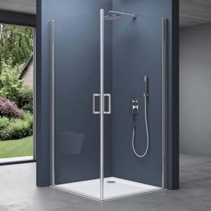 Doporro Portes de douche transparent autolevantes 85x85 paroi de douche Ravenna24 pare douche en angle 85x85x190cm montage réversible