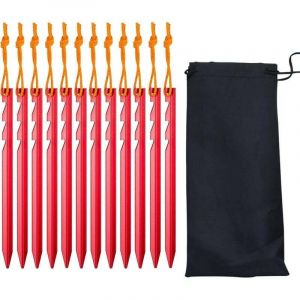 Piquet de Tente,Piquets de Tente,12 Pi&egrave;ces Sardines de Fixation,Piquet Tente Aluminium,Sardine Tente 18cm,Sardines Camping pour B&acirc;che de Camping