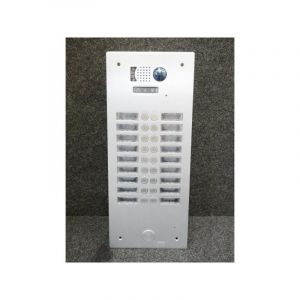 Platine de rue vid&eacute;o alu anodis&eacute; 2 rang&eacute;es 18 boutons mont&eacute;e c&acirc;bl&eacute;e pour syst&egrave;me 2VOICE Urmet