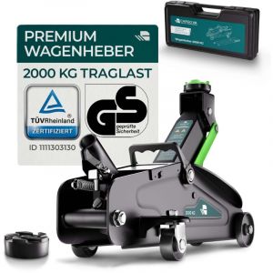 CargoVA Cric rouleur hydraulique 2T, certifi&eacute; T&Uuml;V, hauteur de levage 130&ndash;330 mm, adapt&eacute; aux voitures et SUV, id&eacute;al pour le changement de pneus [avec
