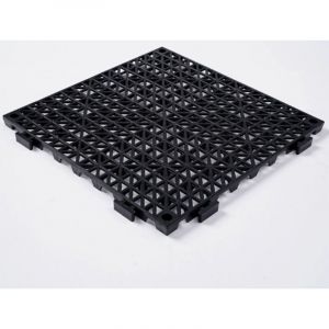 Lot de 12 Dalles de Jardin Piscine 30x30x1,5 cm Noir Dalle Clipsable Ajour&eacute;e Antid&eacute;rapante en pvc Drainage Rapide Rev&ecirc;tements de Sol Ext&eacute;rieur