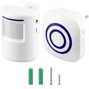 Sonnette sans Fil, Sonnette entr&eacute;e Magasin, 1 R&eacute;cepteur et 1 d&eacute;tecteur de Mouvement PIRcapteur, 38 M&eacute;lodies au 3 Niveau volumes