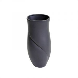 Vase en c&eacute;ramique p&eacute;tale noir mat cm17x16h36,5