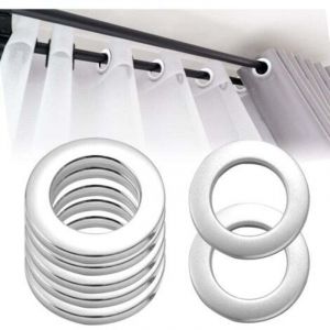 Oeillets de rideau &agrave; clipser en plastique amovibles, 50 pi&egrave;ces, anneaux d'oeillets de rideau d'int&eacute;rieur pour rideau de douche, porte de vestiaire
