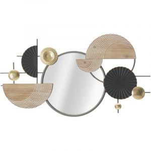 Miroir avec Cadre Géométrique 18, Métal, MDF, Verre, Multicouleur, 90,2x5,1x50,2 cm