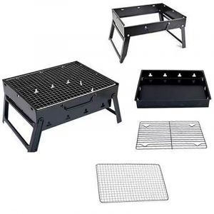 Ensoleille - Barbecue grill tiroir grill extérieur portable grill charbon de bois barbecue four pliant