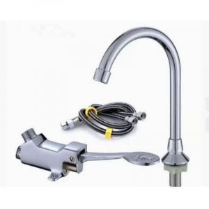 Robinet de pied pour laboratoire m&eacute;dical/&eacute;vier de salle de bain, ensemble de robinets de lavage des mains de laboratoire, interrupteur &agrave; p&eacute;dale