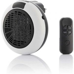 Radiateur Soufflant Mural Electrique - Chauffage Prise Murale avec Thermostat et Minuterie - Chauffage sur Prise avec T&eacute;l&eacute;commande, Salon, Chambre,