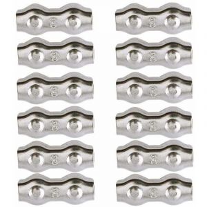 Serre-c&acirc;ble , Serre Cable Acier 3mm 12 Pi&egrave;ces Serre C&acirc;bles Duplex Pince de C&acirc;ble Acier inoxydable 304 D'agrafe de C&acirc;ble,C&acirc;ble Poign&eacute;es pour 2mm C&acirc;ble