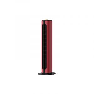 Fabrilamp - Ventilateur vertical en c&eacute;ramique ptc 1500w canada rouge/noir 2pouvoirs 3 fonctions thermostatique s&eacute;curit&eacute; anti-basculement 61,5x18x18cm