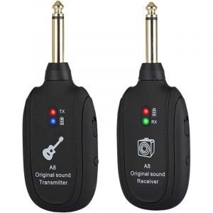 R&eacute;cepteur de transmetteur de Guitare sans Fil, Syst&egrave;me de Guitare sans Fil R&eacute;cepteur de transmetteur Audio de Guitare sans Fil Noir 20Hz-20kHz pour