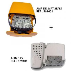 Kit amplificateur de mat 3E/1S + alimentation 12V TELEVES 567810
