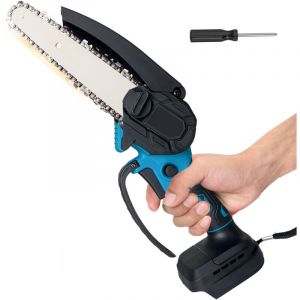 Pedony - Mini tronçonneuse de 6 pouces sans fil, tronçonneuse électrique à batterie, (pas de batterie), compatible avec la batterie Makita, mini-scie