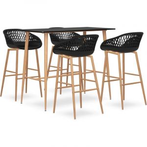 Maisonchic - Ensemble de bar 5 pcs, Table Mange-Debout Tabouret Haute Cuisine Set, Salle &agrave; Manger Bistrot Noir LCS3886 design in