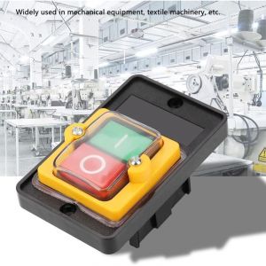 Interrupteur &agrave; bouton interrupteur pour b&eacute;tonni&egrave;re interrupteur &agrave; bouton &eacute;tanche machine-outil, bouton de commutation &eacute;tanche AC220V/380V 10A (sans