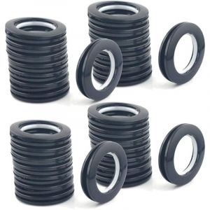 Paquet de 32 Oeillets Rideaux à Clipser, diamètre intérieur 1-9/16 "(40 mm) Anneaux Rideaux Douche Romain kit d’œillets pour Rideau Outil d’ œillet à