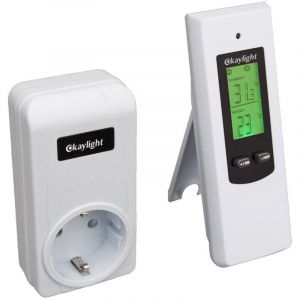 Prise Thermostat d&rsquo;Ambiance Sans Fil avec T&eacute;l&eacute;commande pour Radiateur Electrique et Climatiseur Mobile