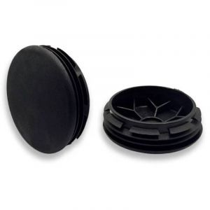 Ajile - Bouchon embout rond plat de finition NOIR pour tube de diam. 50 mm