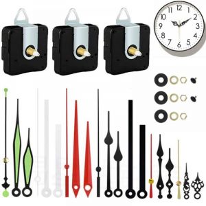 3 Pi&egrave;ces M&eacute;canisme d'Horloge M&eacute;canisme de Mouvement d'Horloge Mecanisme Horloge Pile Silencieux Horloge Murale Systeme Horloge Aiguilles Mecanisme