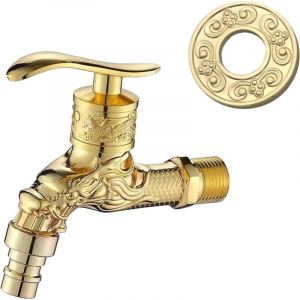Alovez - Robinet vintage en laiton antique, robinet de jardin de style antique, robinet sculpté dragon, robinet antique pour cuisine, salle de bain,