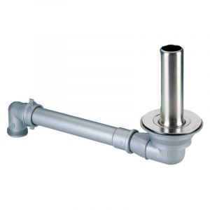 Bonde gain de place avec tube de surverse inox 270 mm pour &eacute;vier diam&egrave;tre 90 mm