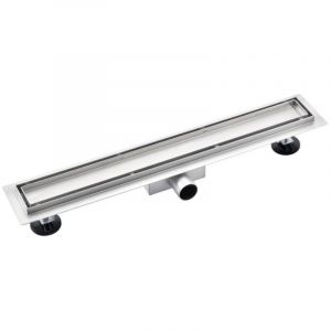 Fortifura Galeria Caniveau de douche 140cm avec grille &agrave; carreler et bride de sol Inox